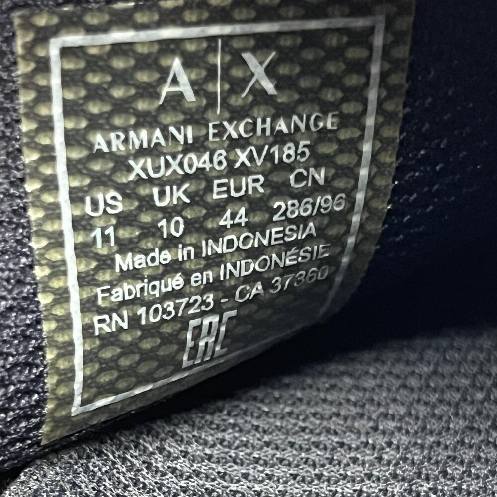Armani Exchange Action Zip Up Sneakers Men Size 11 Blue Elastic Comfort Shoes - Picture 8 of 10